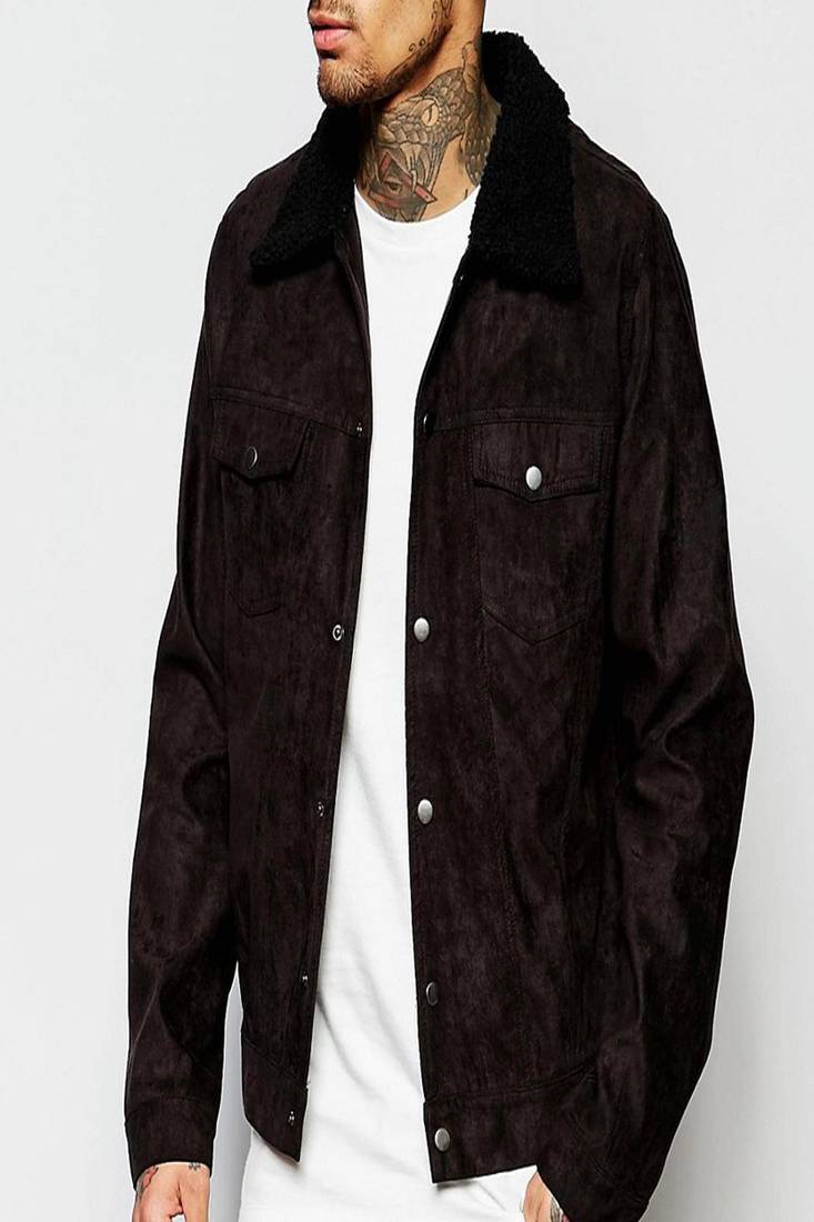 Men's motorcycle leather jacket genuine lambskin black suede leather bomber jacket