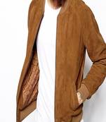 Men's motorcycle leather jacket genuine lambskin gold suede bomber leather style jacket