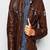 Men's real lambskin leather shirt full sleeves leather snap button brown shirt