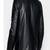 Men's real lambskin leather jacket long sleeves black leather tab collar jacket