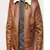 men's brown lambskin leather biker jacket luxe fur collar trim