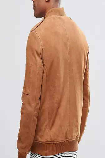 men's rust orange lambskin leather jacket classic zip up style