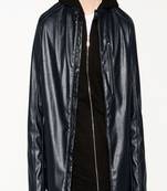 Men's real lambskin leather jacket long sleeves black leather tab collar jacket