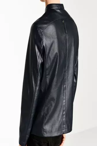 men's black premium lambskin leather jacket long sleeve design exclusive