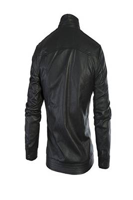 men's black premium lambskin leather jacket long sleeve design modern 2