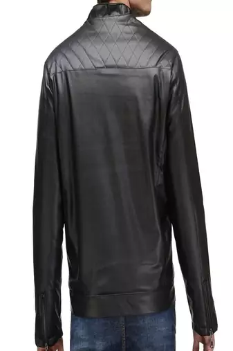 men's black lambskin leather jacket classic zip up style premium