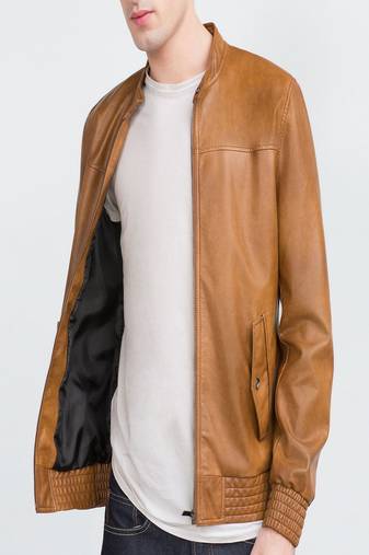 men's brown lambskin leather jacket classic zip up style