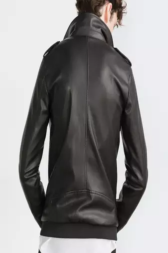 Men's black genuine lambskin leather jacket stylish casual wear-l59