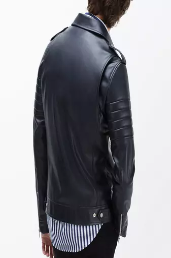 men's black lambskin leather jacket classic zip up style modern