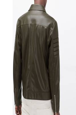 men's green lambskin leather jacket classic zip up style 2