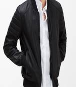 men's black lambskin leather jacket classic zip up style stylish