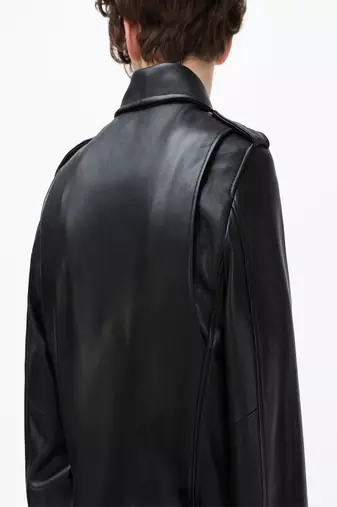 Men's black genuine lambskin leather jacket stylish casual slim fit leather jacket-l64