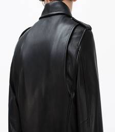 Men's black genuine lambskin leather jacket stylish casual slim fit leather jacket-l64