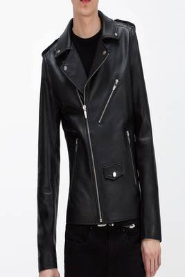 Men's black genuine lambskin leather jacket stylish casual slim fit leather jacket-l64 1