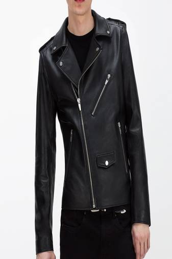 men's black lambskin leather jacket classic zip up style authentic