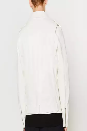 men's white lambskin leather jacket classic zip up style