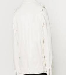 Men's white genuine lambskin leather jacket stylish casual slim fit leather jacket-l65