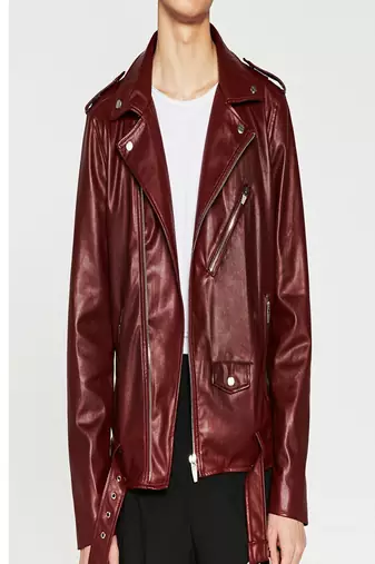 Men's maroon genuine lambskin leather jacket stylish casual slim fit leather jacket-l66