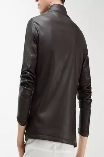 Men's black genuine lambskin leather jacket stylish casual slim fit leather jacket-l67