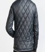 Men's grey  genuine lambskin leather jacket stylish quilted slim fit leather jacket-l68