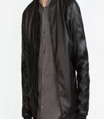 Men's black genuine lambskin leather jacket stylish slim fit leather jacket-l71