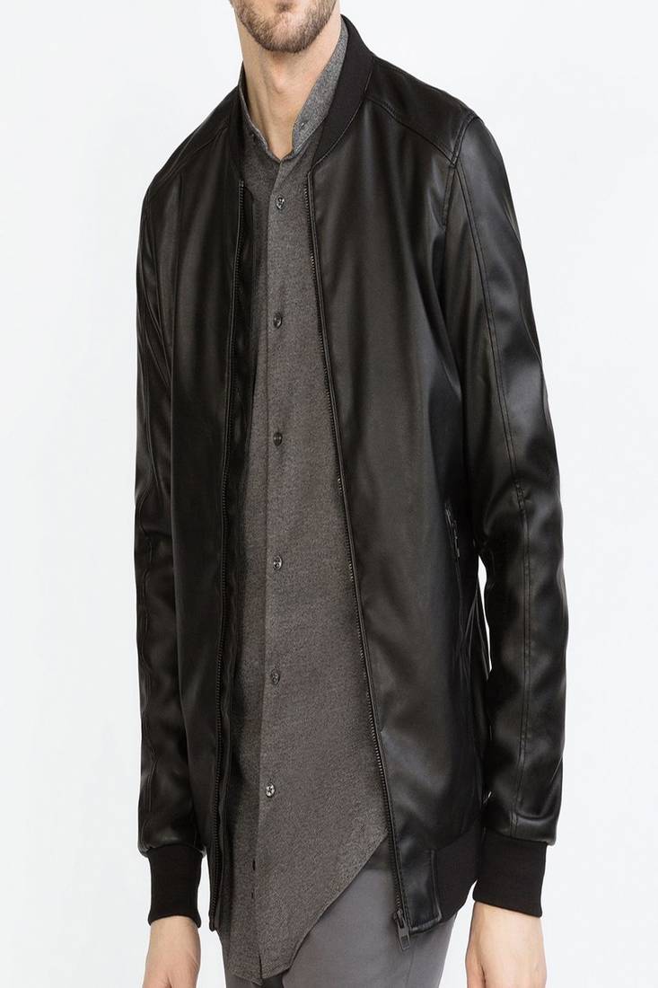 Men's black genuine lambskin leather jacket stylish slim fit leather jacket-l71