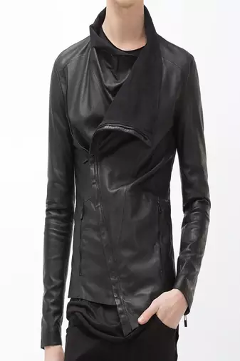Men's black genuine lambskin leather jacket stylish slim fit leather jacket-l73