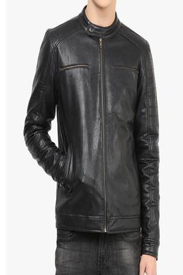 men's black lambskin leather jacket classic zip up style elegant 1