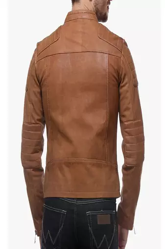 men's brown lambskin leather jacket classic zip up style exclusive