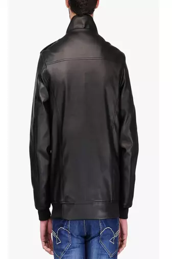 men's black lambskin leather jacket classic zip up style sophisticated