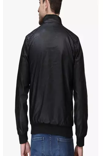 men's black lambskin leather jacket classic zip up style classic