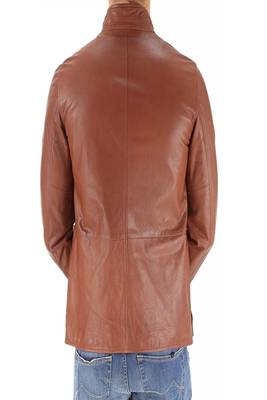 men's brown lambskin leather jacket classic zip up style modern 2