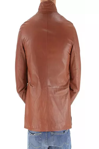 men's brown lambskin leather jacket classic zip up style modern