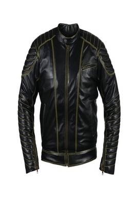 men's black lambskin leather jacket classic zip up style versatile 1