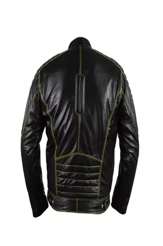 men's black lambskin leather jacket classic zip up style versatile