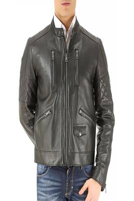 men's black lambskin leather jacket classic zip up style timeless 1