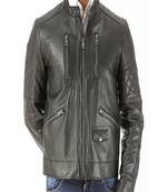 men's black lambskin leather jacket classic zip up style timeless