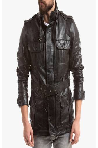 men's black lambskin leather jacket classic zip up style distinctive