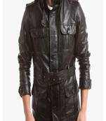 men's black lambskin leather jacket classic zip up style distinctive