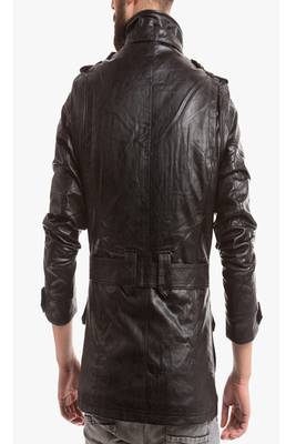 men's black lambskin leather jacket classic zip up style distinctive 2