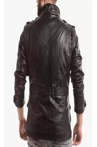 men's black lambskin leather jacket classic zip up style distinctive