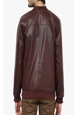 men's brown lambskin leather jacket classic zip up style authentic 2
