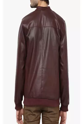 men's brown lambskin leather jacket classic zip up style authentic