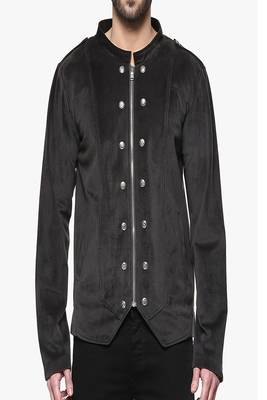 men's black suede leather jacket classic zip up style 1
