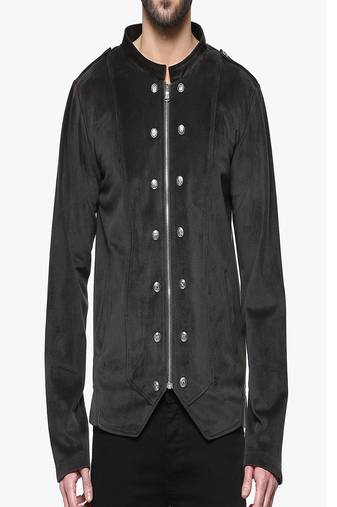 men's black suede leather jacket classic zip up style