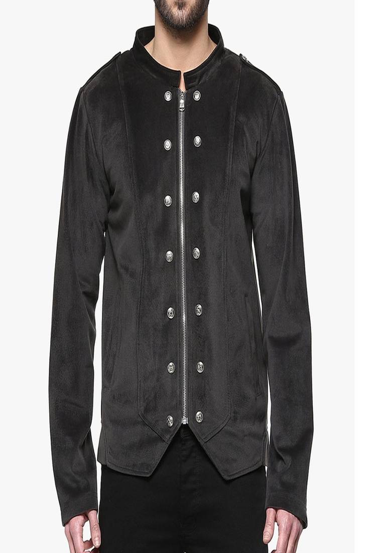 Men's black suede genuine lambskin leather jacket modern fashion outfit leather jacket-l86