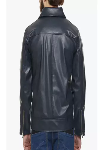 men's black lambskin leather jacket classic zip up style deluxe