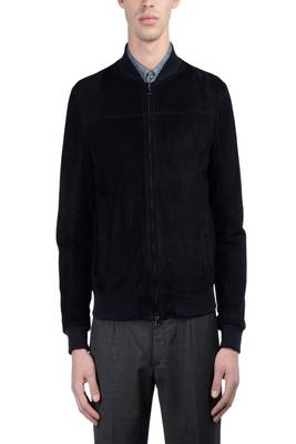 men's navy blue lambskin leather jacket classic zip up style premium 1