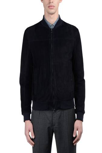 men's navy blue lambskin leather jacket classic zip up style premium