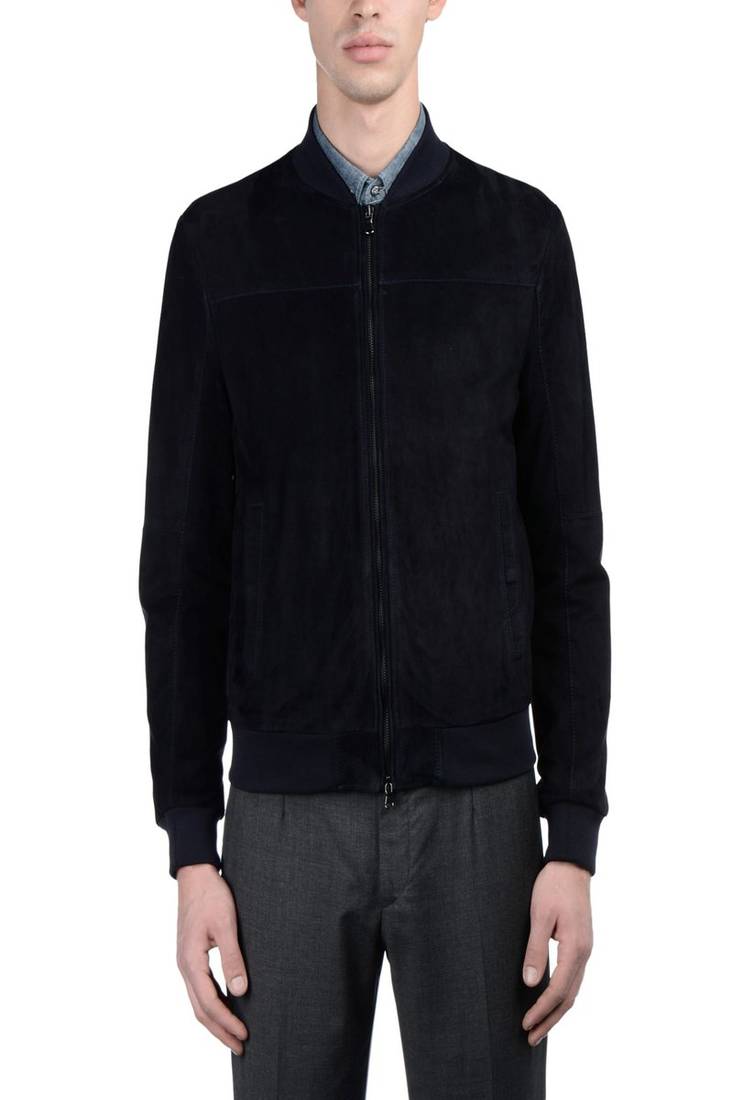 Men's navy blue genuine lambskin leather jacket modern fashion outfit leather jacket-l88